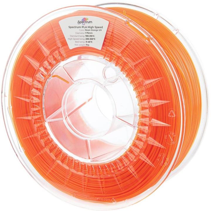 Actual product image Filament - PLA Premium High Speed - NEON ORANGE UV - 1.75mm - 1kg (PLA, 1.75 mm, 1000 g)