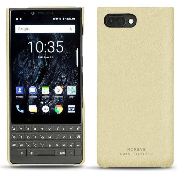 Thumbnail - Noreve Lederschutzhülle (Blackberry KEY2), Smartphone Hülle, Beige