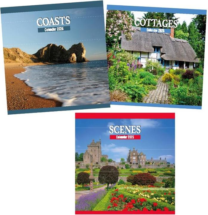 Actual product image Tallon 2025 Coasts Cottages And Scenes Square Calendar (Pack of 12)