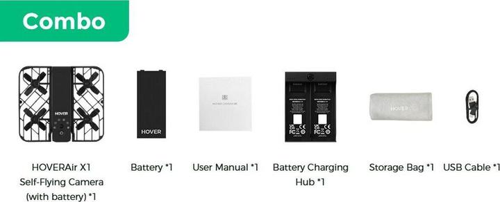 Produktbild HoverAir X1 Combo (11 min, 125 g, 12 Mpx)