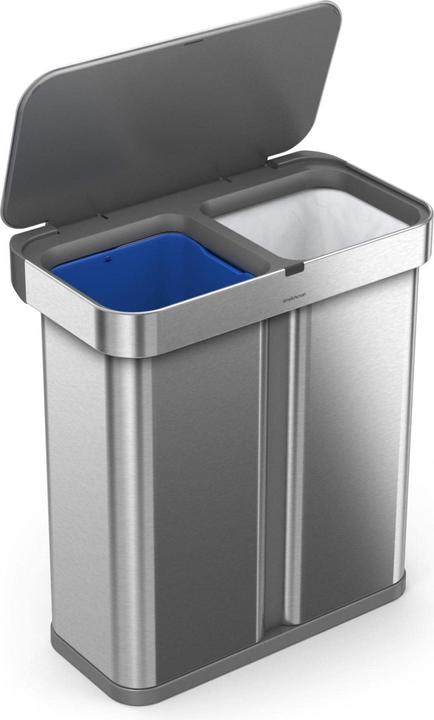 Actual product image Simplehuman Waste garbage can Dual Compartmen 25 l, silver (25 l)