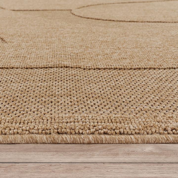 Produktbild TT Home In-& Outdoor Teppich Wetterfest Balkon Küche Boho Hoch-Tief-Effekt Geometrisch (160 x 120 cm)