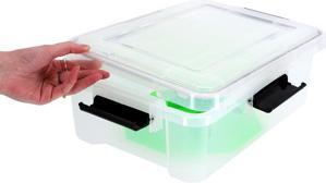 Actual product image Iris Water Proof Storage Box 10.0 l transparent, black 29.0 x 39.0 x 14.6 cm (30 x 40 x 15 cm, 10 l)