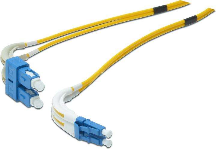 Actual product image Digitus FO patch cable LC/SC 09/125µm singlemode duplex halogen free with measuring protocol yellow 1m (1 m)