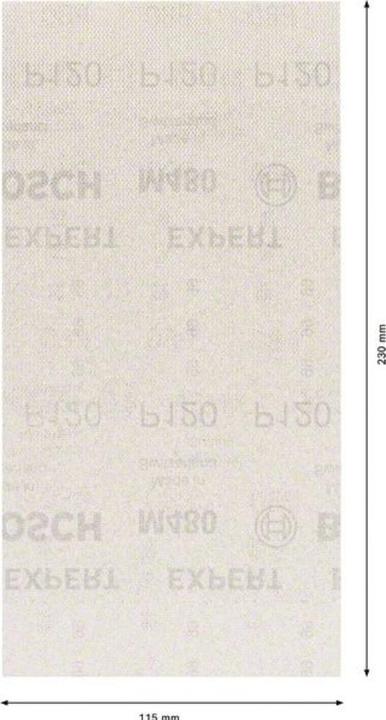 Actual product image Bosch Professional Zubehör EXPERT M480 Sanding net for orbital sanders, 115 x 230 mm, G 120, 50 pcs. (120)