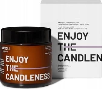 Veoli Botanica Enjoy The Candleness Vegan Massage Candle With 40% Shea Butter And Plum Seed Oil, 100