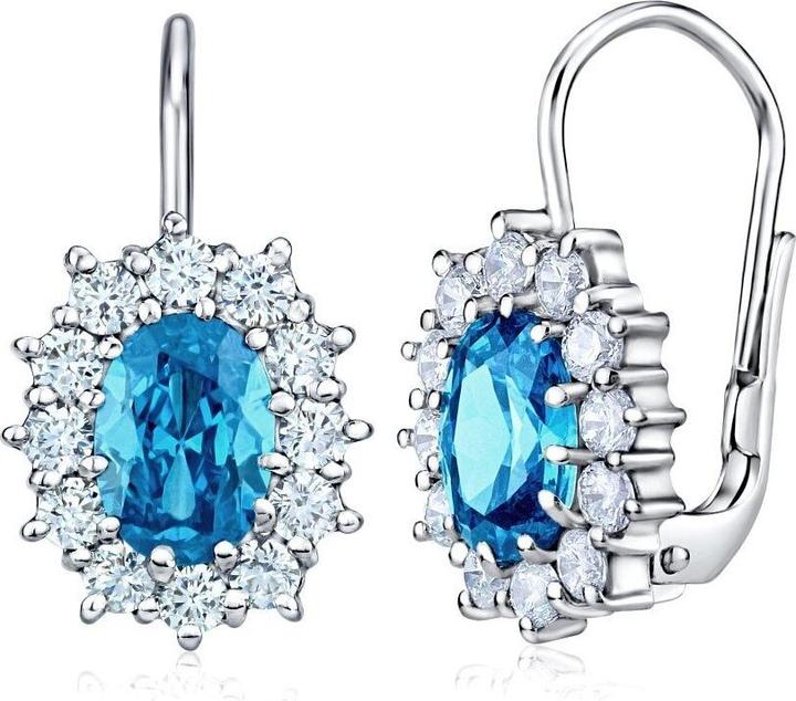 Immagine prodotto Silvego Orecchini d'argento con topazio ovale sintetico SILVEGOB31571-B