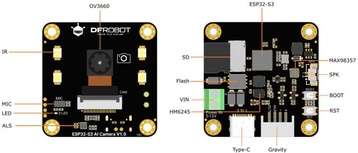 Produktbild DFRobot ESP32-S3 AI CAM Development Board Kamera mit Nachtsicht