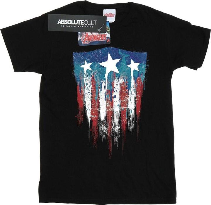 Actual product image Boys Captain America Flag Shield T-Shirt (152, 158)