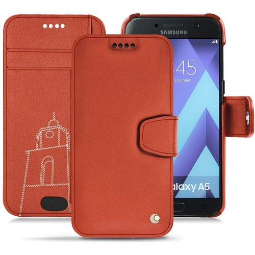 Noreve Lederschutzhülle Wallet (Samsung Galaxy A5 (2017)), Smartphone Hülle, Orange