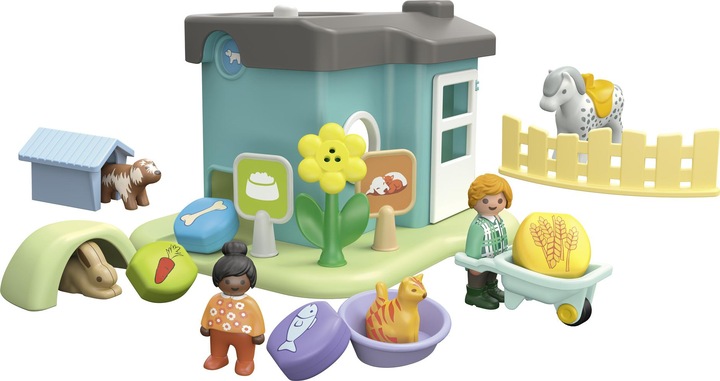 Produktbild Playmobil 71136 1.2.3: Tierpension mit Futterspender (71136, Playmobil 1.2.3)