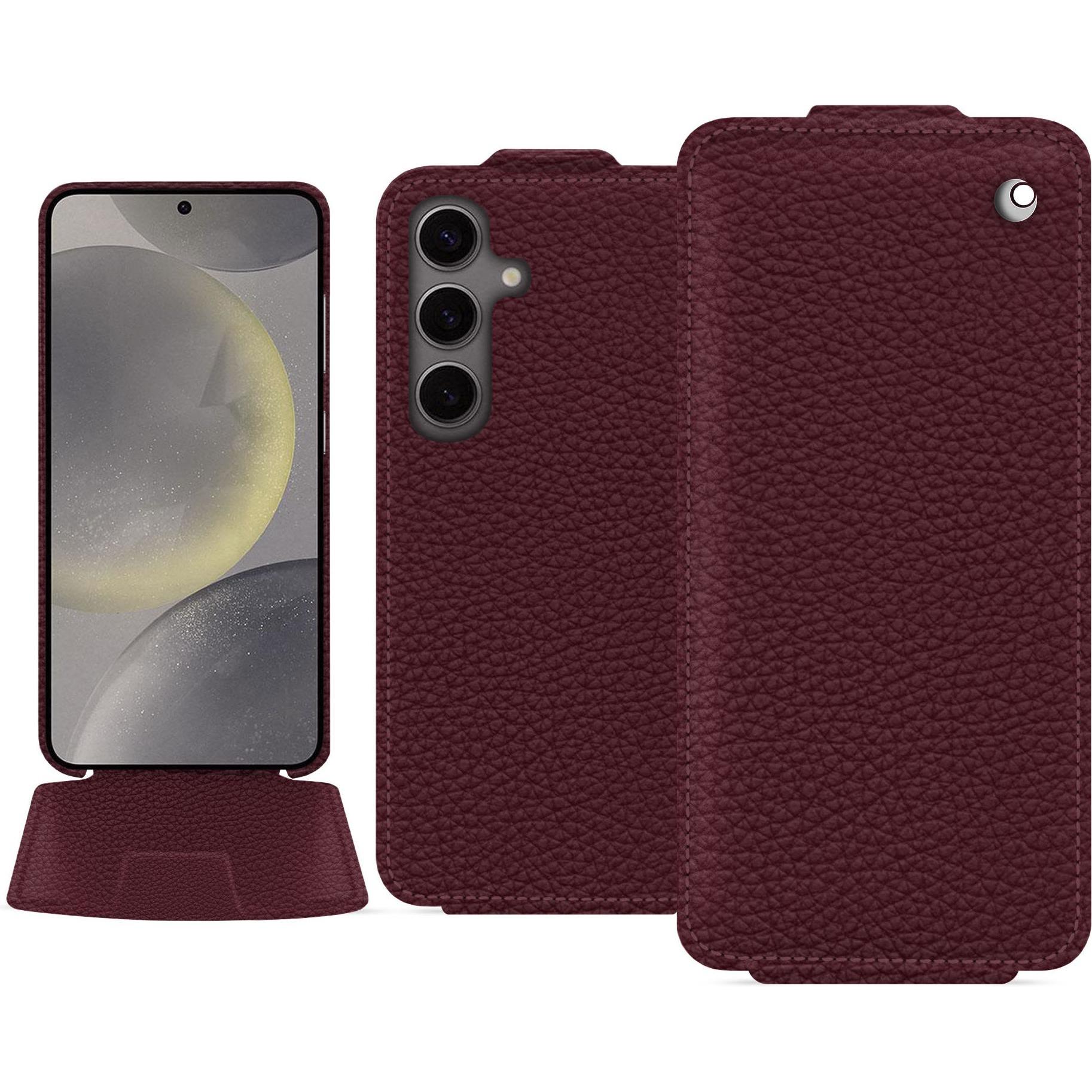 Noreve Lederschutzhülle vertikal (Samsung Galaxy S24), Smartphone Hülle, Violett