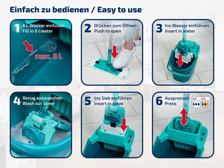 Produktbild Leifheit Set POWER CLEAN M mit 2x Ersatzbezug micro duo (2 Stk.)