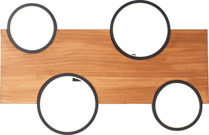 Produktbild Brilliant Cheesy LED Deckenleuchte 55x35cm matt schwarz/holz (3400 lm)