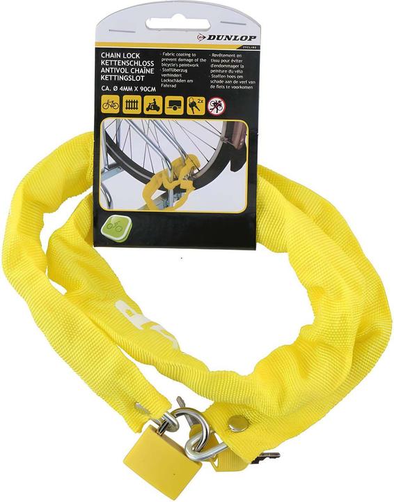 Actual product image Dunlop Anti-theft bicycle lock 90 cm (Yellow) (90 cm)