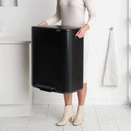 Actual product image Multimatic Pedalspand Brabantia BO 2x30 litres Matt Sort (60 l)