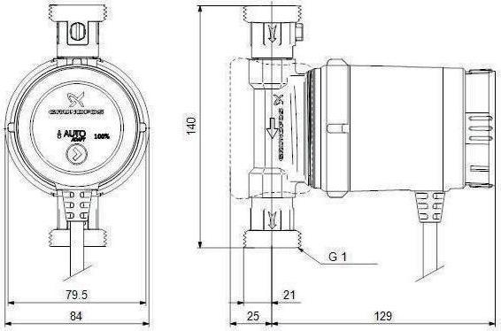 Produktbild Grundfos Grundf Zirkulationspumpe COMFORT 230 V, G 1Zoll, 140mm UP 15-14 BXA PM