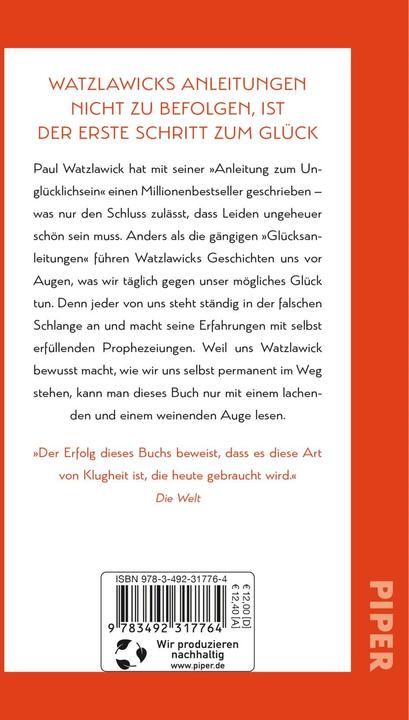 Productafbeelding Anleitung zum Unglücklichsein (Duits, Paul Watzlawick, 2021)