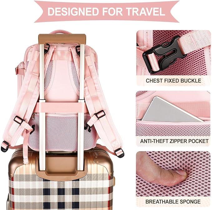 Actual product image Only-Bags.Store Large travel backpack with shoe compartment, lightweight laptop daypack with charging port