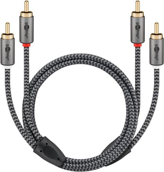 Actual product image Goobay Stereo cinch cable, 1 m, Sharkskin Grey (1 m, Cinch)