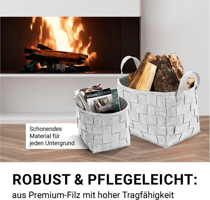 Actual product image N8werk Felt storage basket 32 cm light grey (1 x, 32 x 32 x 32 cm)