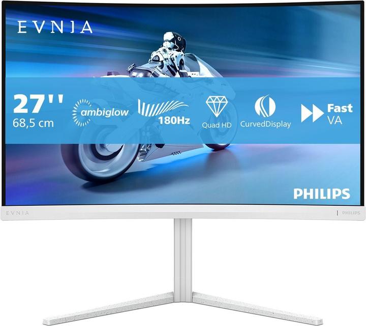 Produktbild Philips Evnia 27M2C5501 - 27 Zoll QHD Curved Gaming Monitor, weiss (2560 x 1440 Pixel, 27")