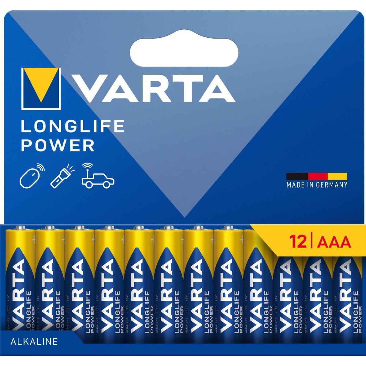 Thumbnail - Varta Longlife Power (12 Stk., AAA, 1260 mAh), Batterien + Akkus