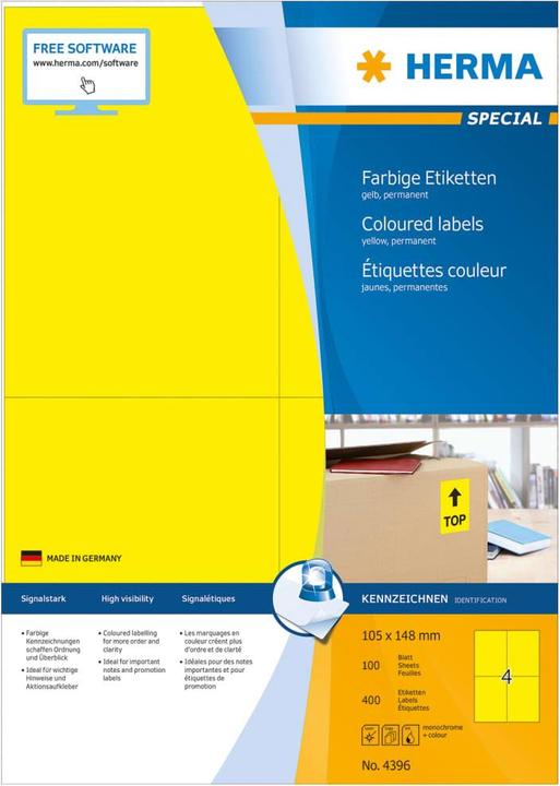 Productafbeelding HERMA Gekleurde etiketten A4
