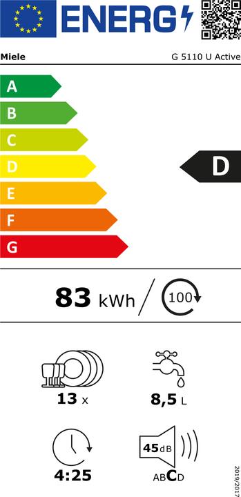 Energy Label Miele G 5110 U Active