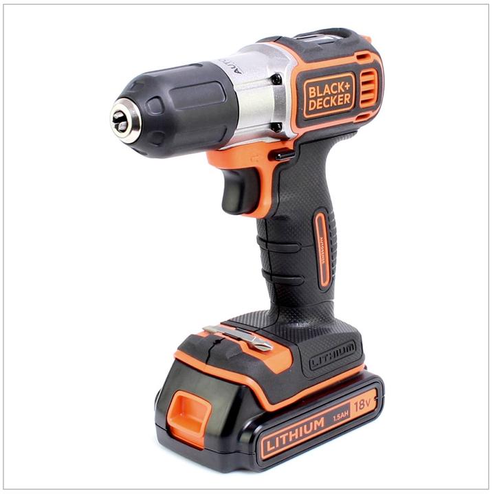 Immagine prodotto Black & Decker Trapano e avvitatore a batteria 18V Autosense, 2 batterie ricaricabili