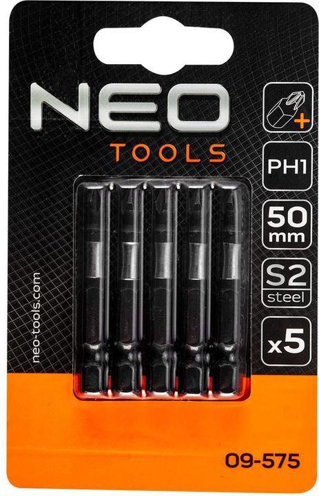 Neo Tools Screwdriver nozzle (Impact nozzles S2, 50 mm, PH1 - 5 pcs.)