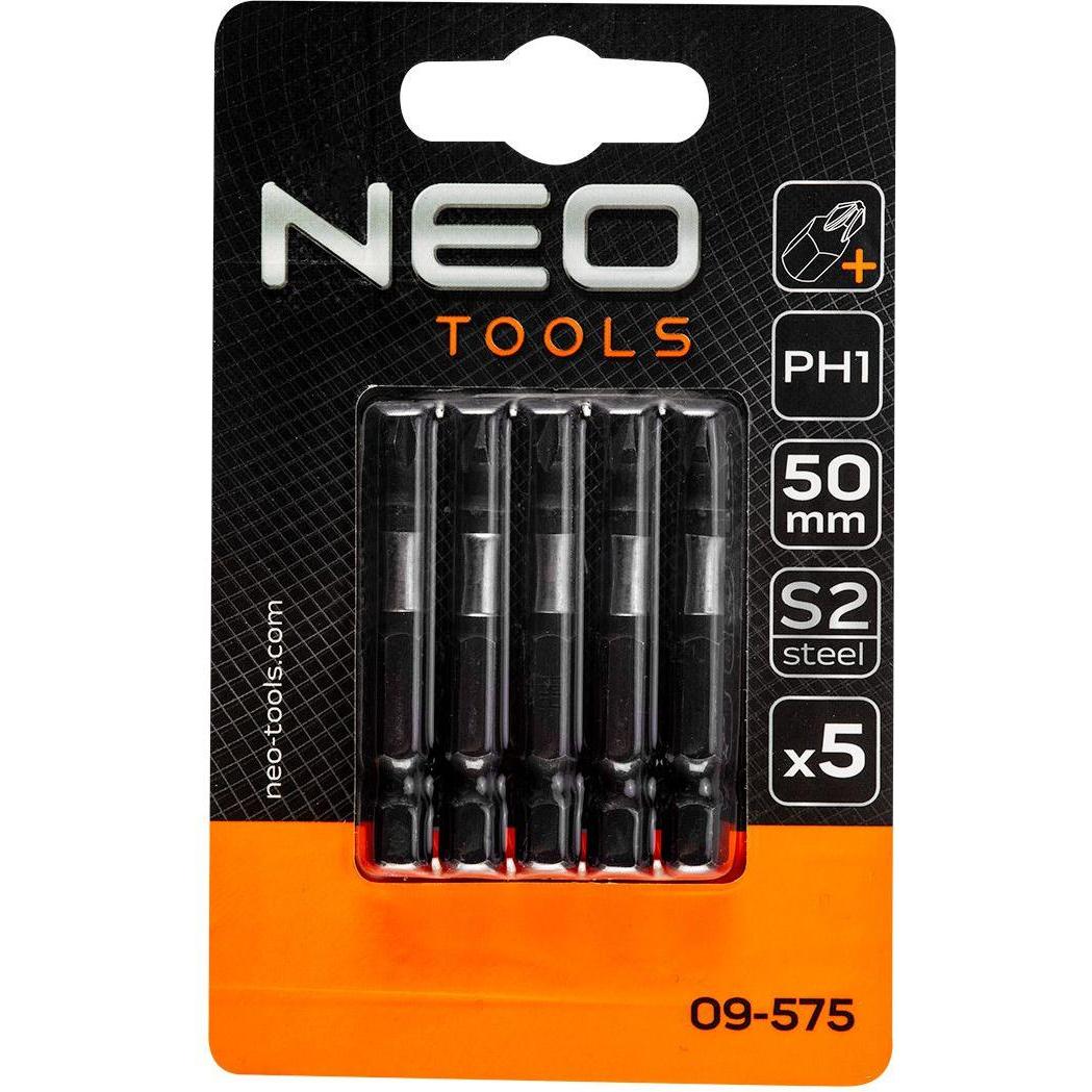 Neo Tools, Bits, Screwdriver nozzle (Impact nozzles S2, 50 mm, PH1 - 5 pcs.) (PH1)