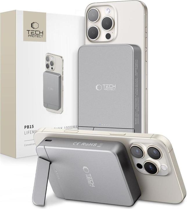 Immagine prodotto Tech-Protect Powerbank PB14 LifeMag MagSafe 10000 mAh - grau (10000 mAh)