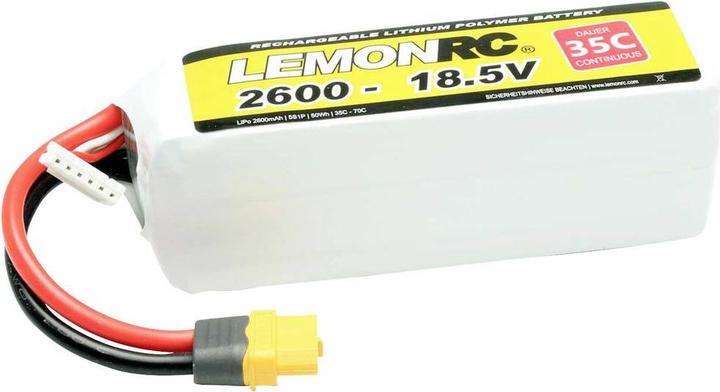 Produktbild LemonRC Modellbau-Akkupack LiPo 18.5 V 2600 mAh Zellen-Zahl 5 35 C Softcase (18.50 V, 2600 mAh)
