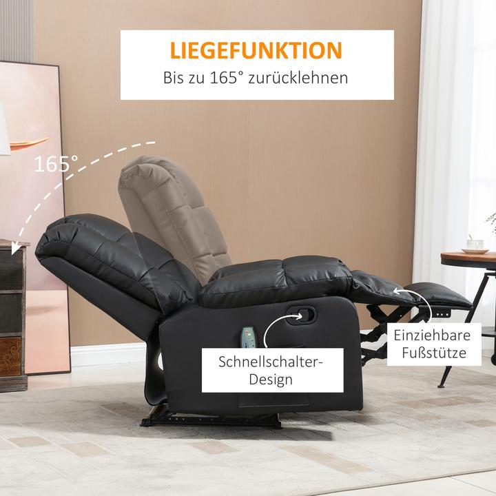 Image du produit Homcom Fauteuil de massage avec fonction de couchage et télécommande
