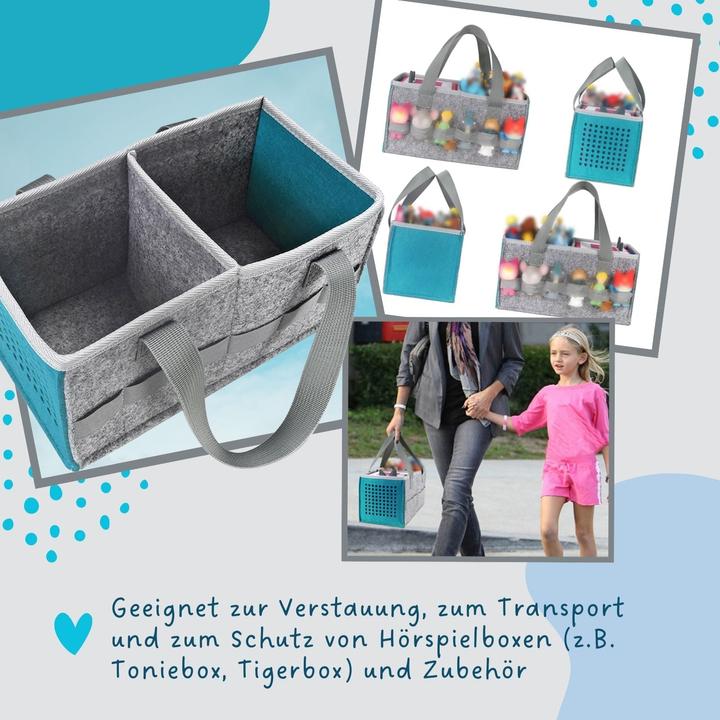 Image du produit Hermex Sac de rangement pour boîte de jeux audio et figurines Sac d'organisation pour jeux audio Turquoise