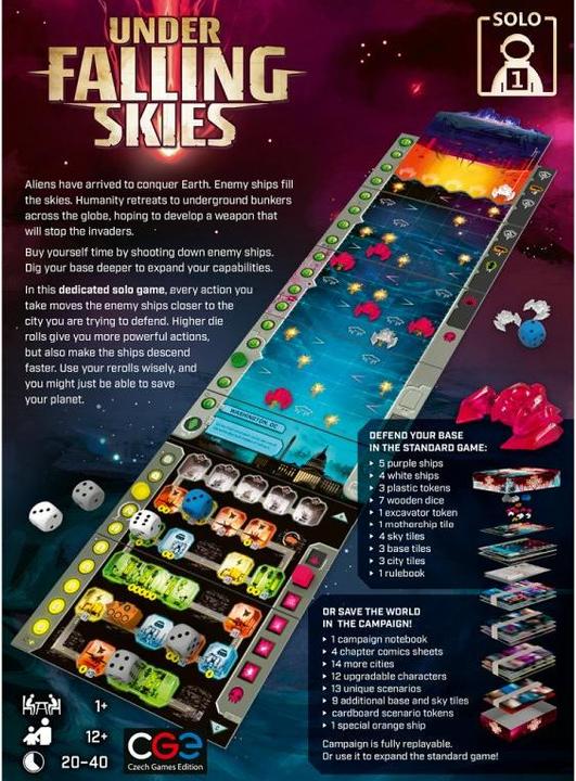 Actual product image Czech games edition CZ114 - Under Falling Skies, Board game, 1+ players, ages 10+ (DE edition) (German)