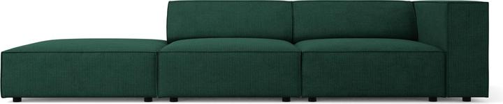 Actual product image Cosmopolitan Design Left Sofa, "Arendal", 4 Seats, Bottle Green, 262x102x70 Made in Europe