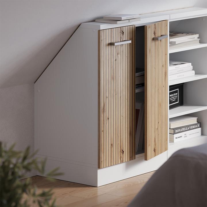 Produktbild Vichy Dachschrägenschrank Rion, Artisan Eiche/Weiss/Weiss, mit 2 Türen (46 x 46 x 81.60 cm)