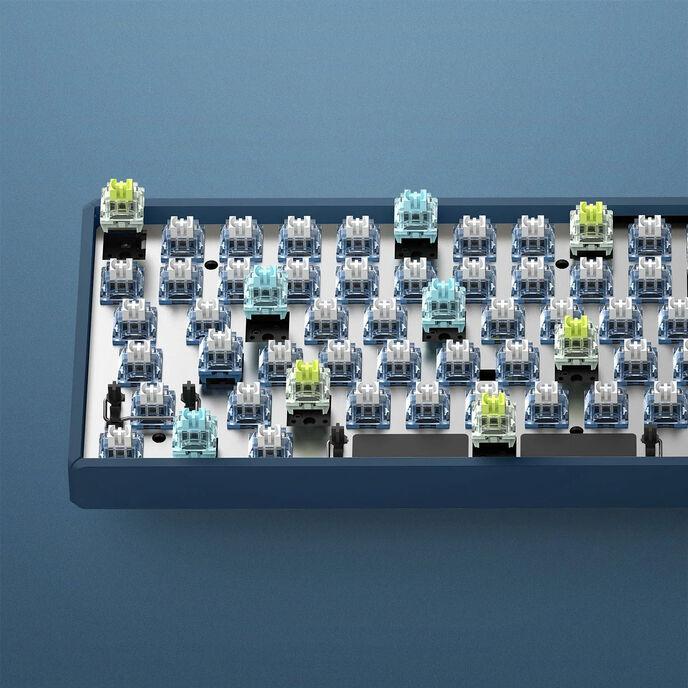Actual product image Iqunix F97 Coral Sea RGB Cherry Silent Red Keyboard, Blue/White/Orange (Eng. Int., Cable, Wireless)