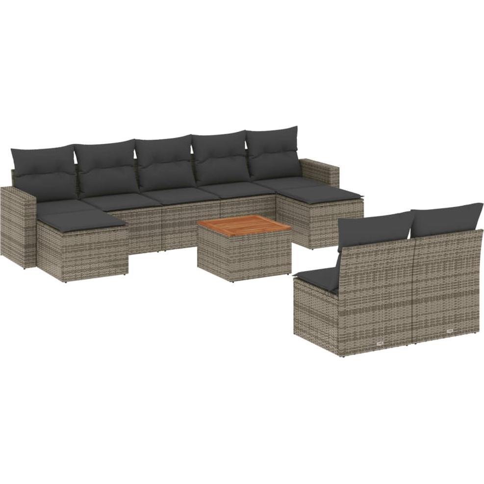 VidaXL, Gartenlounge, 10-tlg. Garten-Lounge-Set mit Kissen