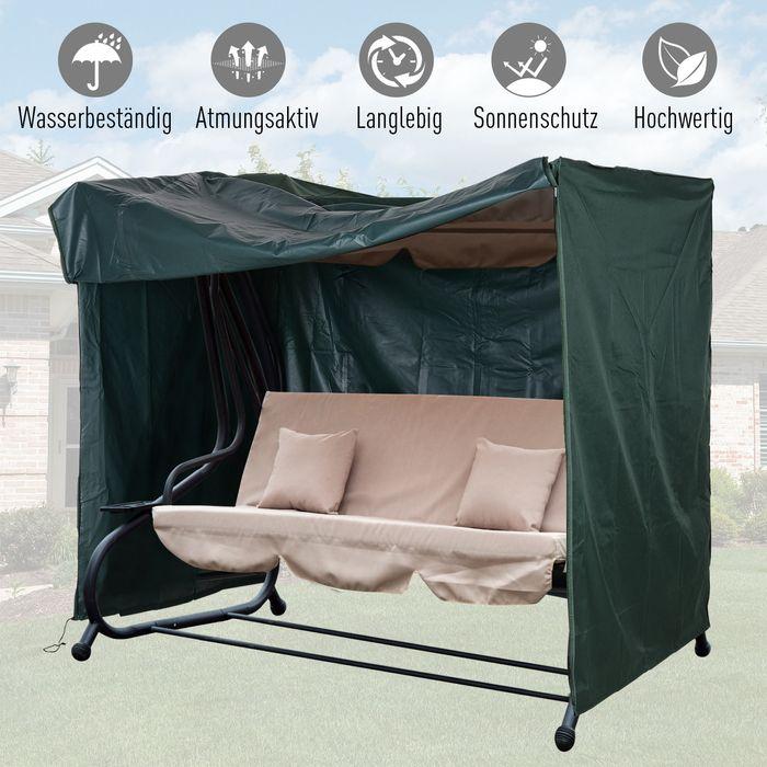 Immagine prodotto Swisshandel24 Copertura per altalena da giardino Verde impermeabile 205 x 124 x 164 cm