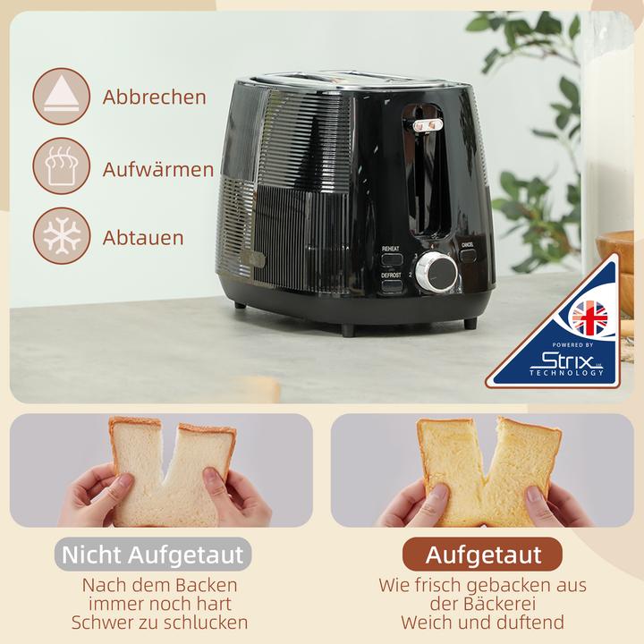 Produktbild Homcom Kocher-Toaster-Set Kunststoff, Stahl Schwarz (1.70 l)
