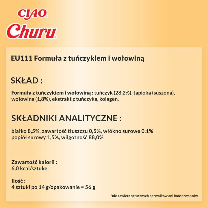 Produktbild Inaba Churu Chicken with Beef Recipe - Katze behandeln - 4x14 g (Senior, 4 Stk., 56 g)