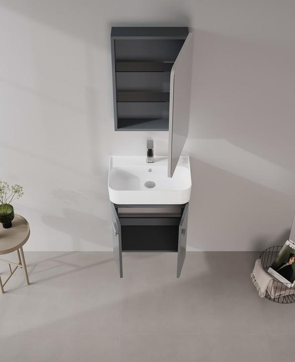 Produktbild Homitis Orbit 55 Bathroom Cabinet With Sink & Mirror Set (2 Pieces)