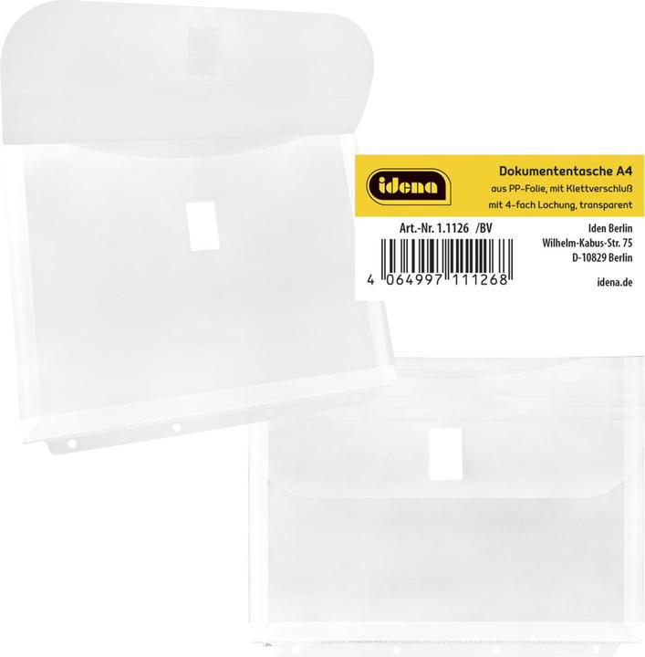 Image du produit Idena Pochette de documents A4 à classer transparente (A4, 1x)