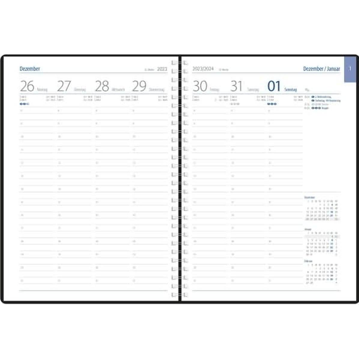 Thumbnail - Güss, Agenda, Buchkalender Euro-Timer 1 Woche/2 Seiten grau 2025 (Deutsch)