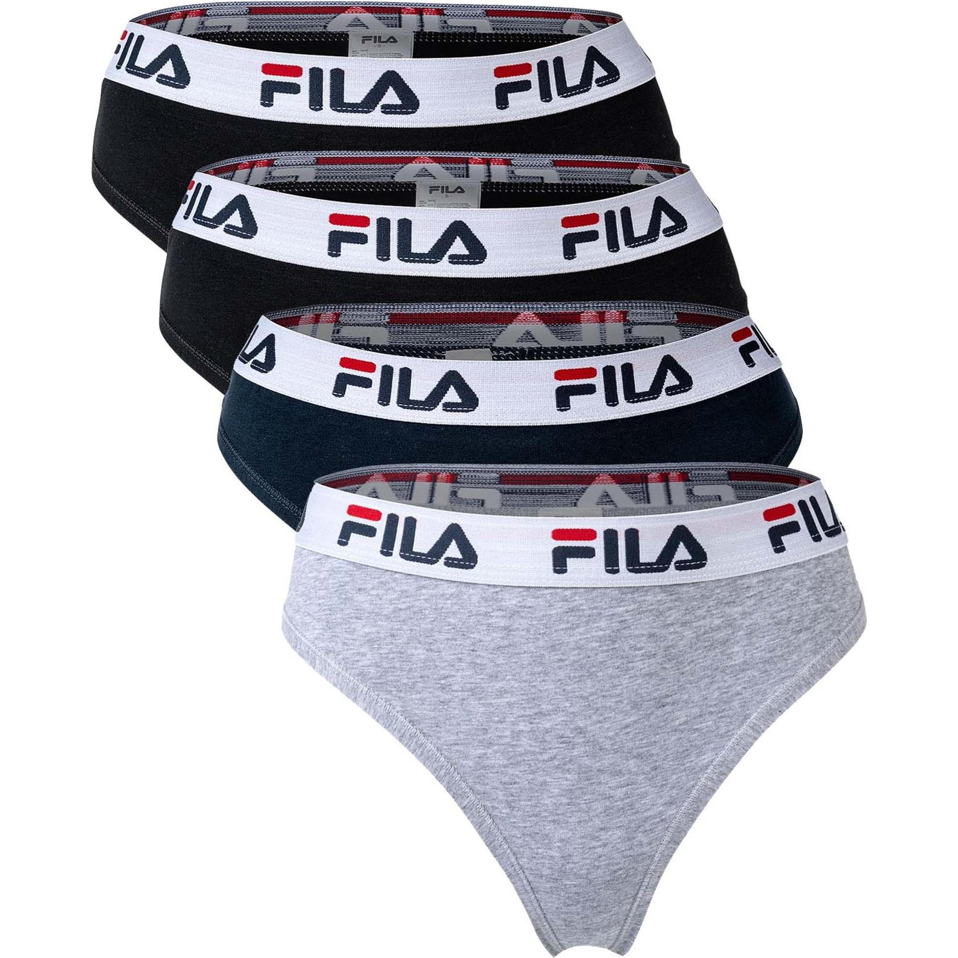 FILA, Damen, Unterhosen, Slip Sportlich, Mehrfarbig, (S, 4er Pack)