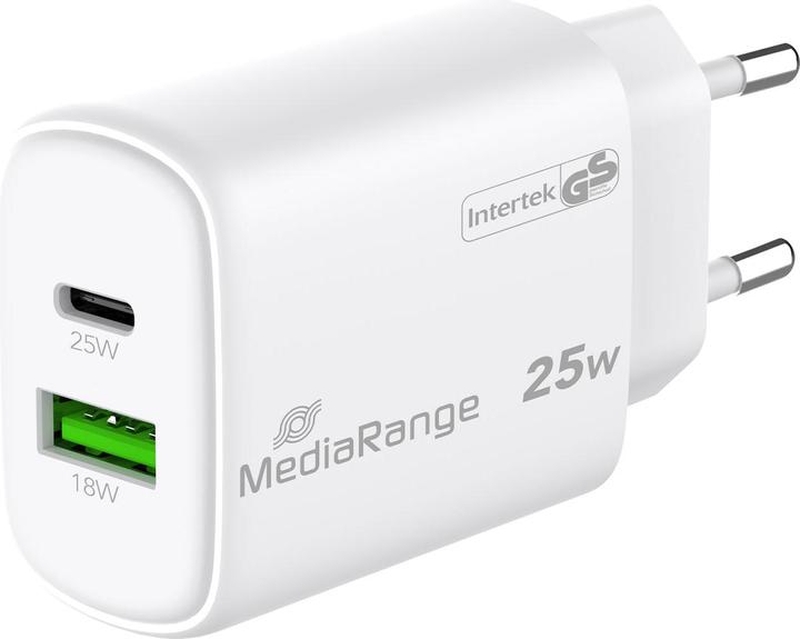 Produktbild MediaRange MRMA112 Ladegerät für Mobilgeräte Weiss Indoor (25 W)