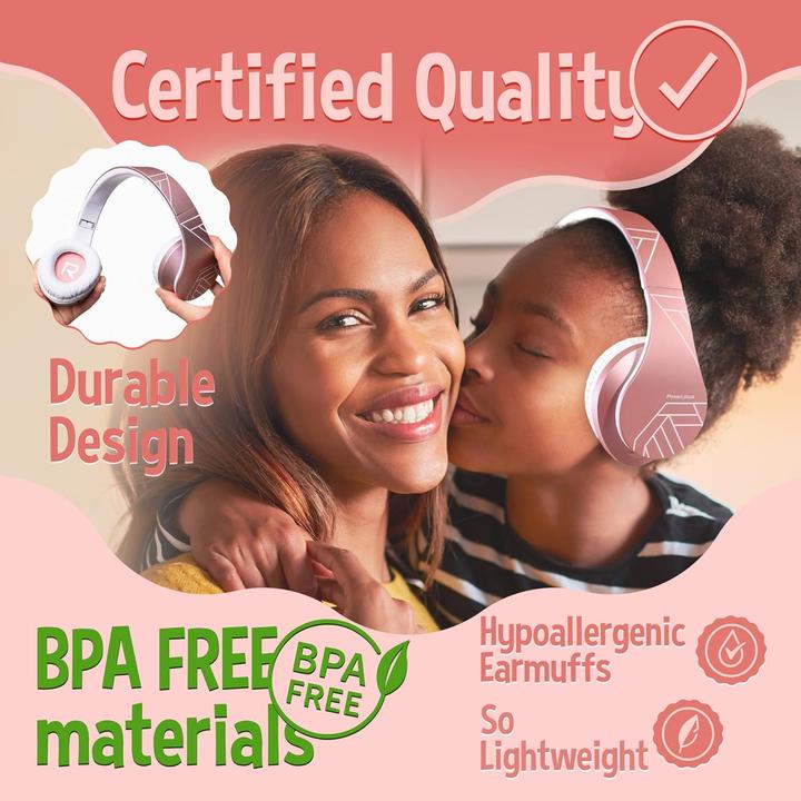 Produktbild PowerLocus Wireless Headphones for kids P2 (rose gold)